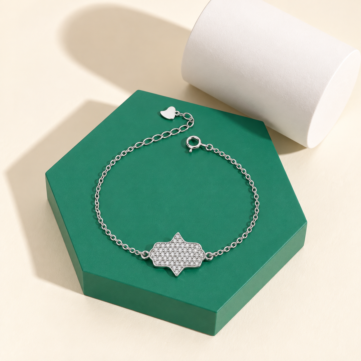 Sterling Silver 925 Hamsa Hand Bracelet - FKJBRLSLM12338