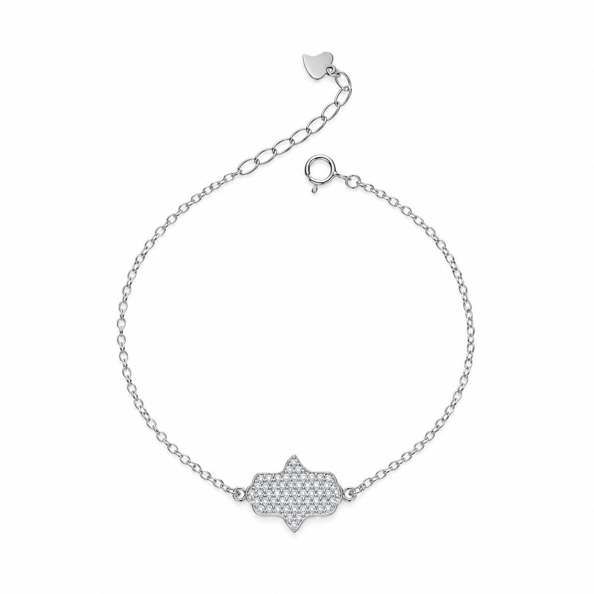 Sterling Silver 925 Hamsa Hand Bracelet - FKJBRLSLM12338