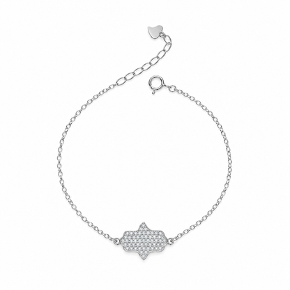Sterling Silver 925 Hamsa Hand Bracelet - FKJBRLSLM12338