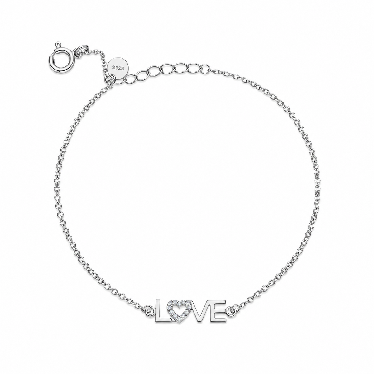 Sterling Silver 925 Romantic LOVE Bracelet - FKJBRLSLM12340