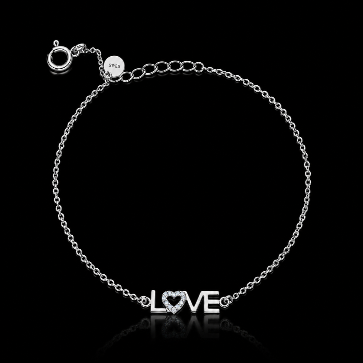 Sterling Silver 925 Romantic LOVE Bracelet - FKJBRLSLM12340