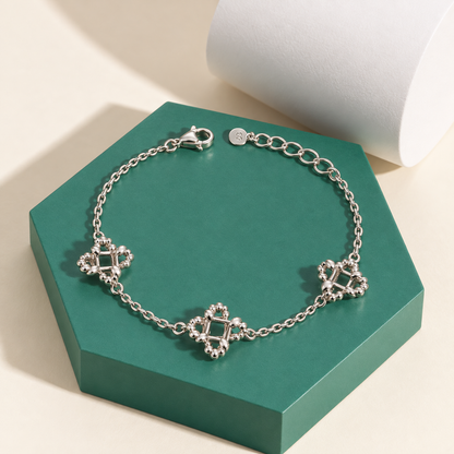 Sterling Silver 925 Interlocking Knot Bracelet - FKJBRLSLM12341