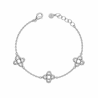 Sterling Silver 925 Interlocking Knot Bracelet - FKJBRLSLM12341