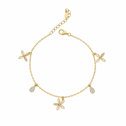 Sterling Silver 925 Butterfly Station Bracelet - FKJBRLSLM12342