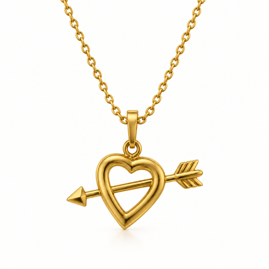 Gold Heart Necklace (Chain with Pendant) 18KT - FKJNKL1614