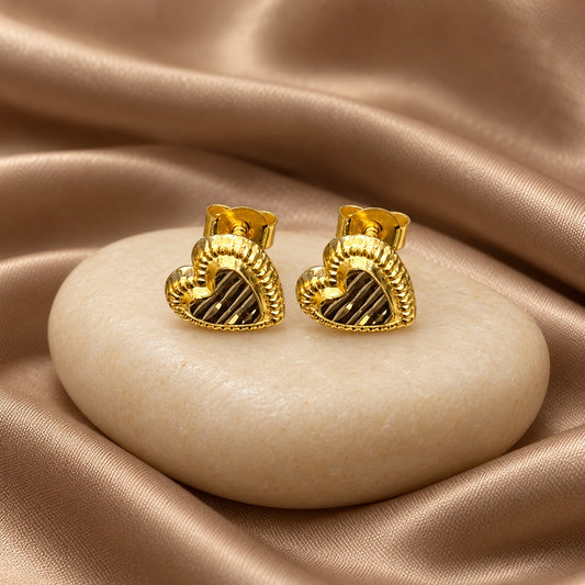 Gold Stud Earrings 18KT - FKJERN1444