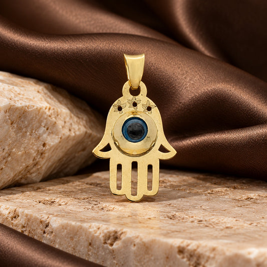 Gold Hamsa Hand Pendant 18KT - FKJPND1678