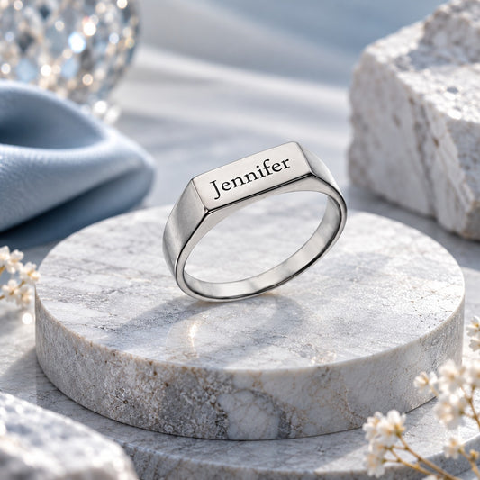 Silver 925 Name Engraved Ring - FKJRN2053