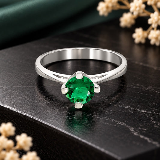 Sterling Silver 925 Solitaire Ring - FKJRNSL2179