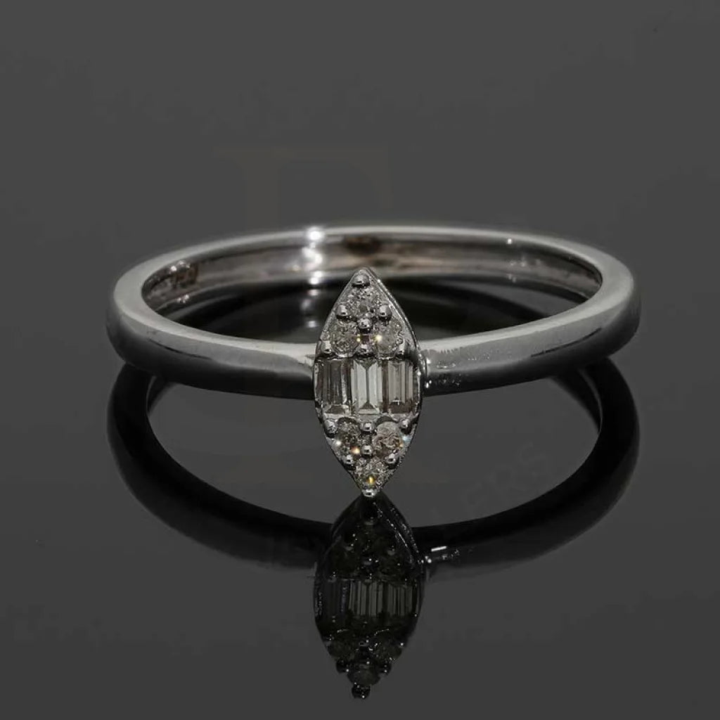Diamond Emerald Cut Marquise Shaped Ring In 18Kt White Gold - Fkjrn18K3121 Rings