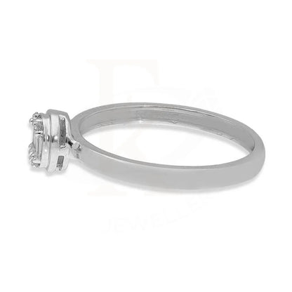 Diamond Emerald Cut Oval Shaped Ring In 18Kt White Gold - Fkjrn18K3115 Rings