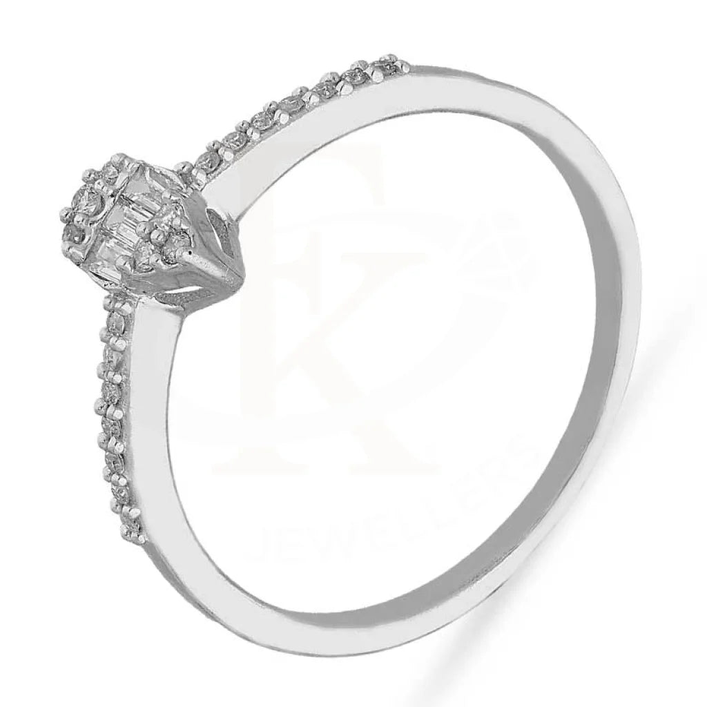 Diamond Emerald Cut Pear Shaped Ring In 18Kt White Gold - Fkjrn18K3118 Rings