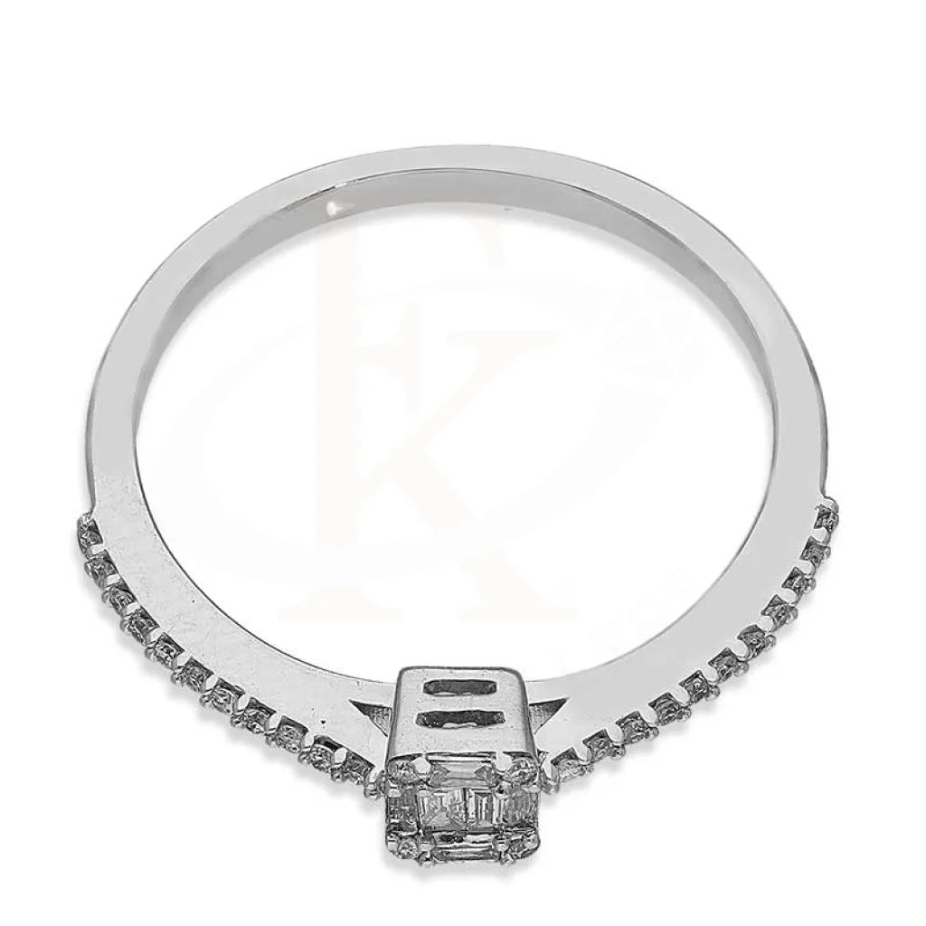 Diamond Emerald Cut Ring In 18Kt White Gold - Fkjrn18K3116 Rings