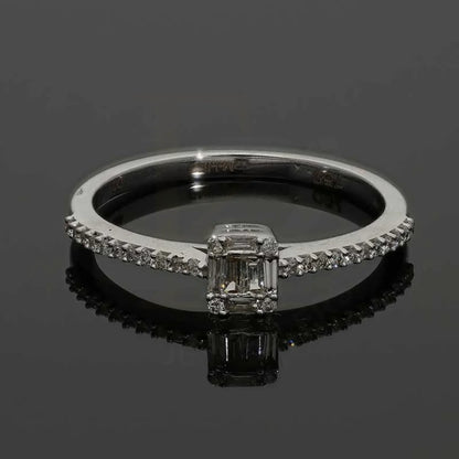 Diamond Emerald Cut Ring In 18Kt White Gold - Fkjrn18K3116 Rings