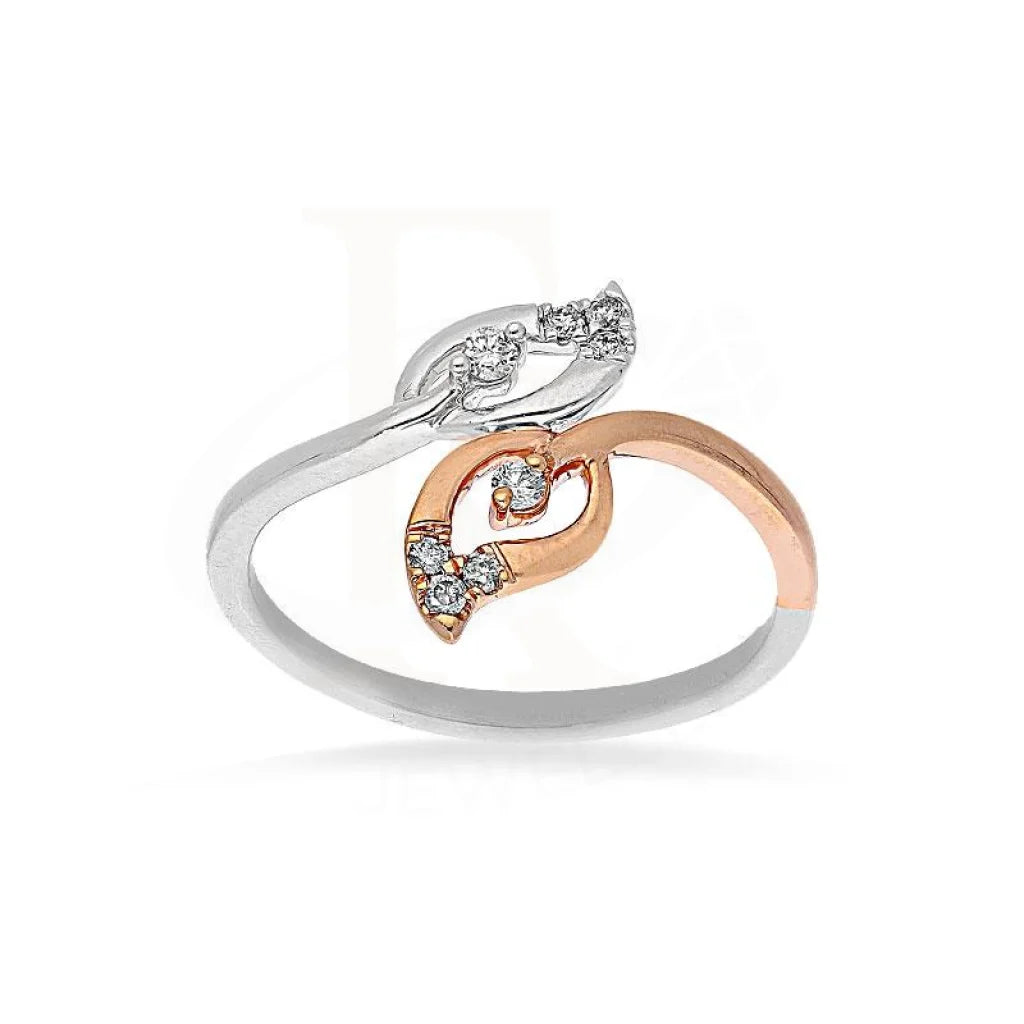 Diamond Leaf Shaped Ring In 18Kt White And Rose Gold - Fkjrn18K2148 Rings