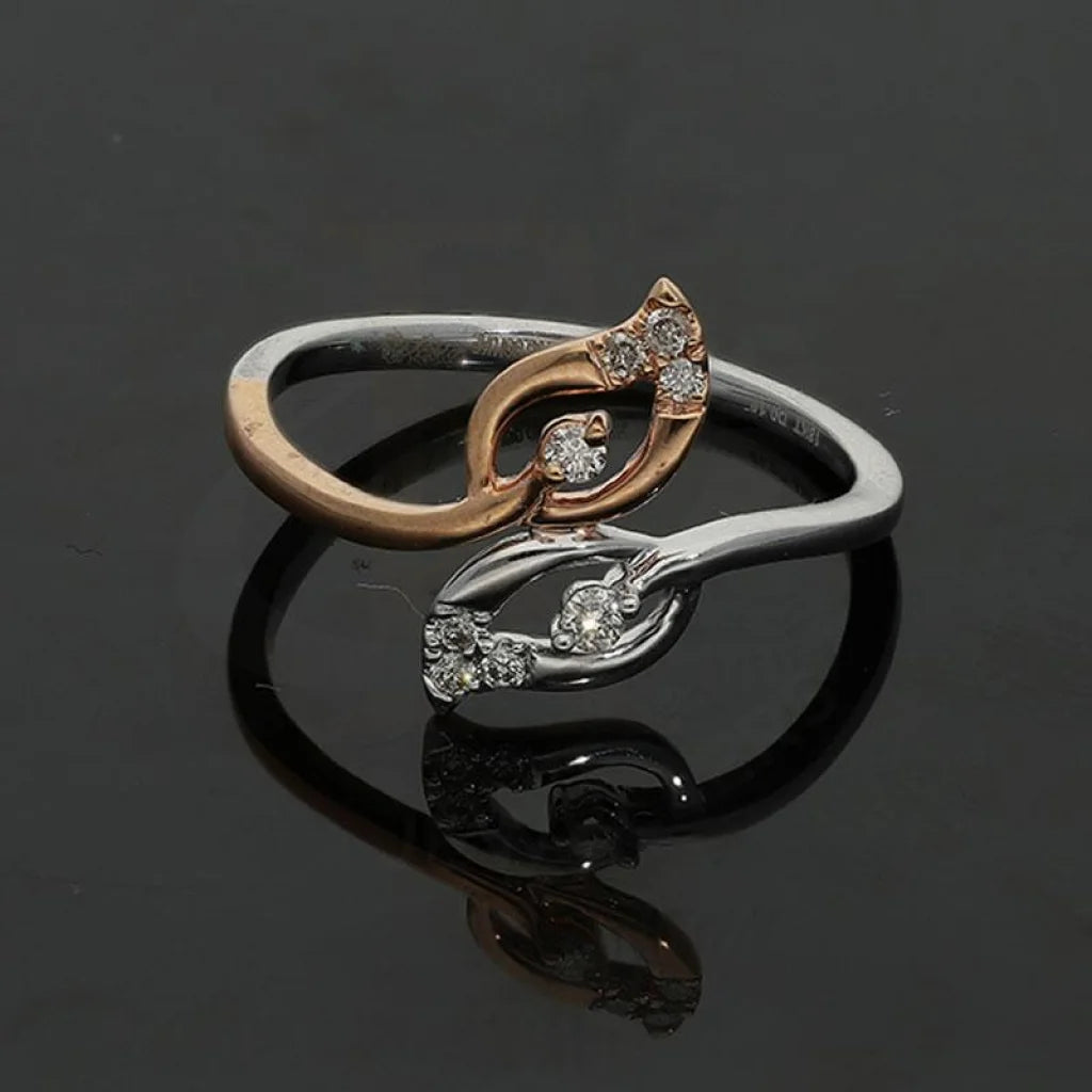 Diamond Leaf Shaped Ring In 18Kt White And Rose Gold - Fkjrn18K2148 Rings