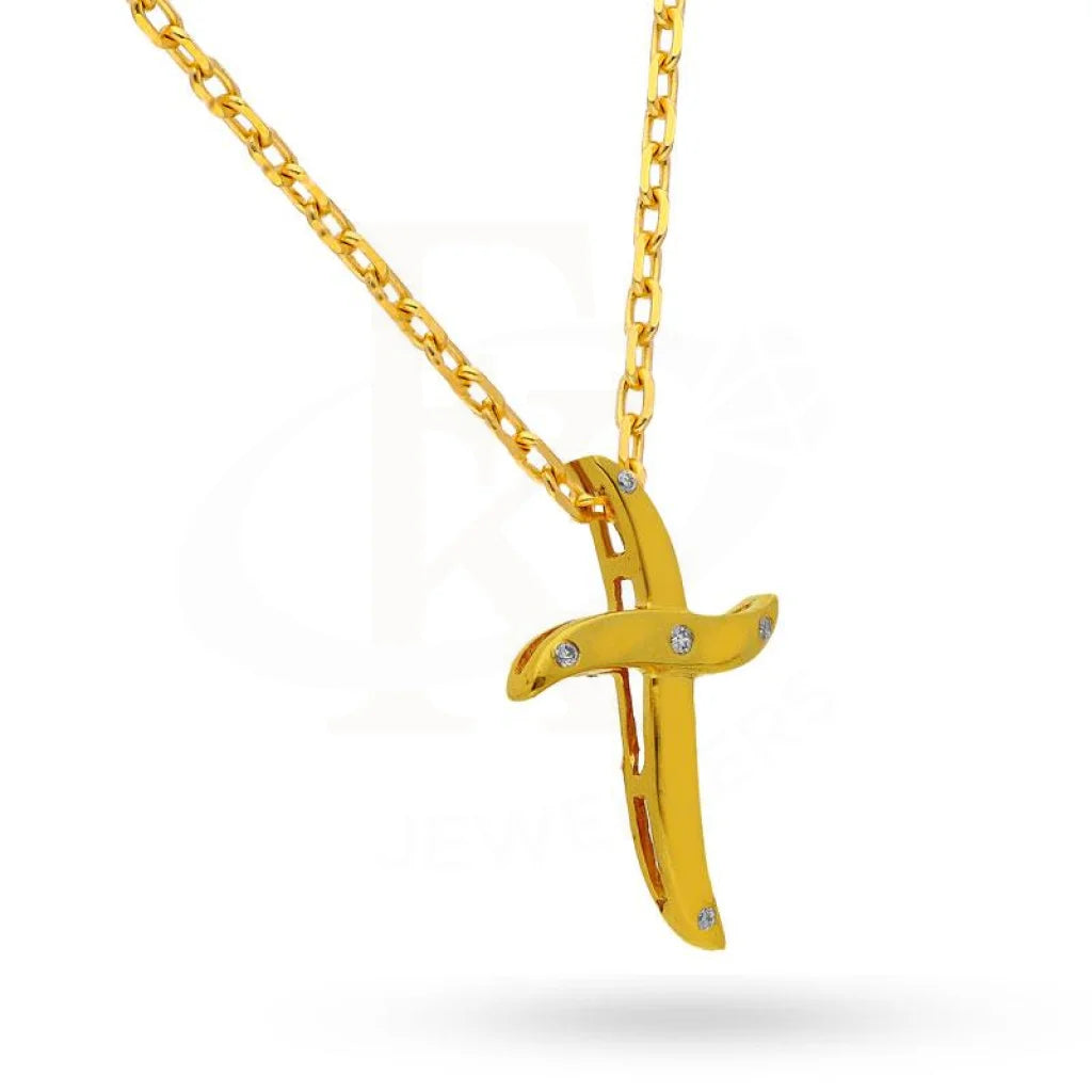 Diamond Necklace In Cross Shaped 18Kt Gold - Fkjnkl18K2006 Necklaces