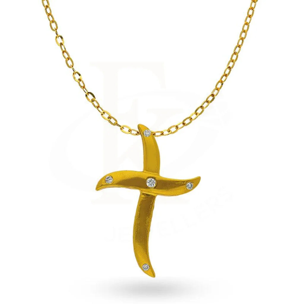 Diamond Necklace In Cross Shaped 18Kt Gold - Fkjnkl18K2006 Necklaces