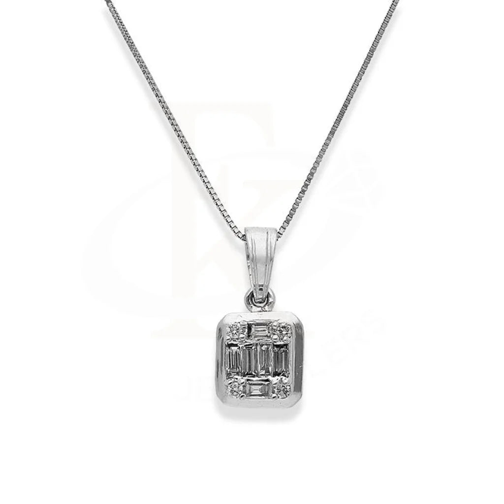 Diamond Necklace Square Shaped 18Kt White Gold - Fkjnkl18K2419 Necklaces