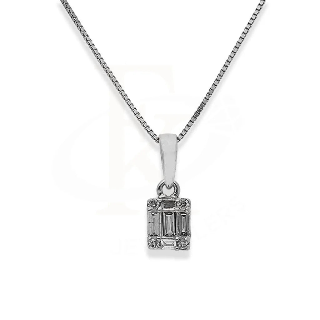 Diamond Necklace Square Shaped 18Kt White Gold - Fkjnkl18K2421 Necklaces