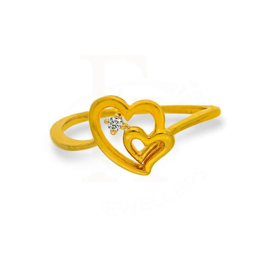 Diamond Solitaire In Twisted Twin Hearts Shaped Ring 18Kt Gold - Fkjrn18K2145 Rings