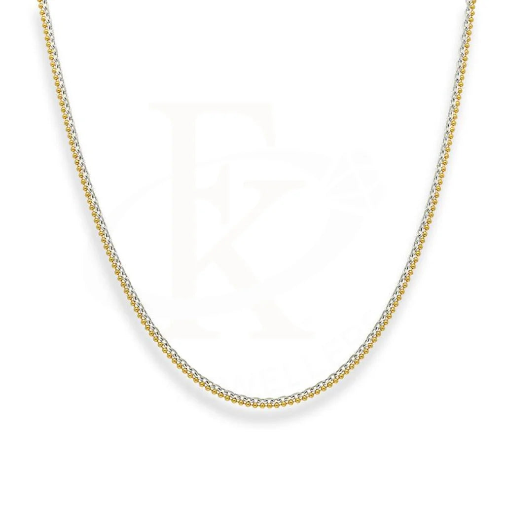 Dual Tone Gold 18 Inches Cable Link And Bead Chain In 22Kt - Fkjnkl22K2408 Necklaces