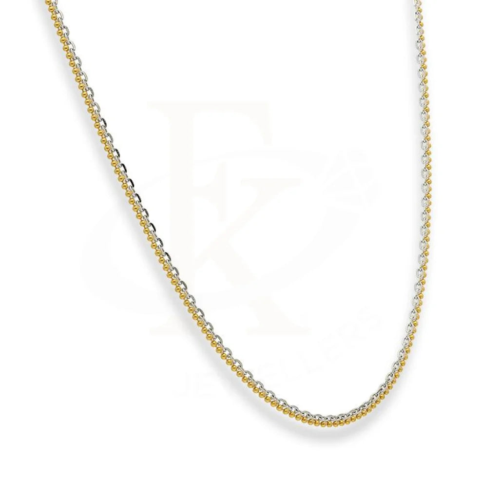 Dual Tone Gold 18 Inches Cable Link And Bead Chain In 22Kt - Fkjnkl22K2408 Necklaces