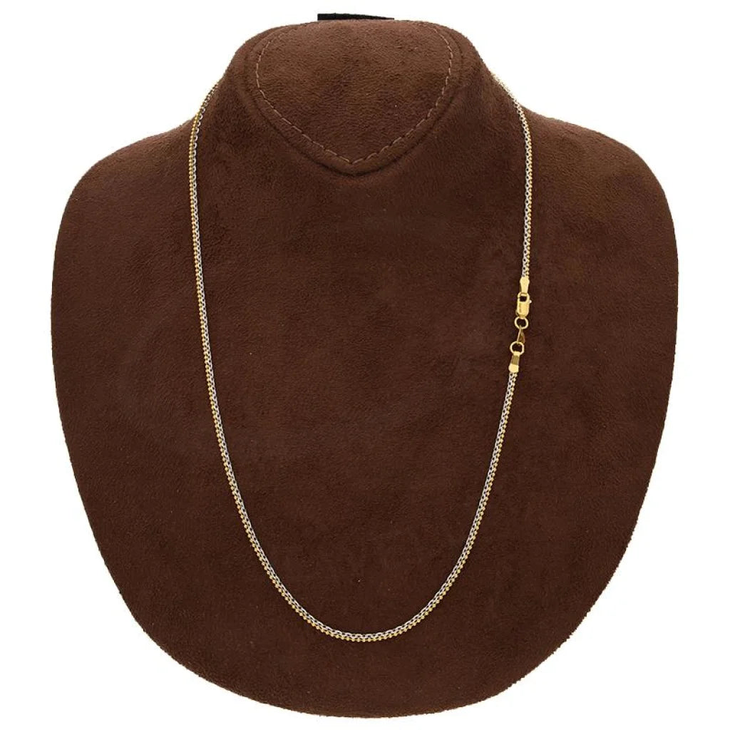 Dual Tone Gold 18 Inches Cable Link And Bead Chain In 22Kt - Fkjnkl22K2408 Necklaces