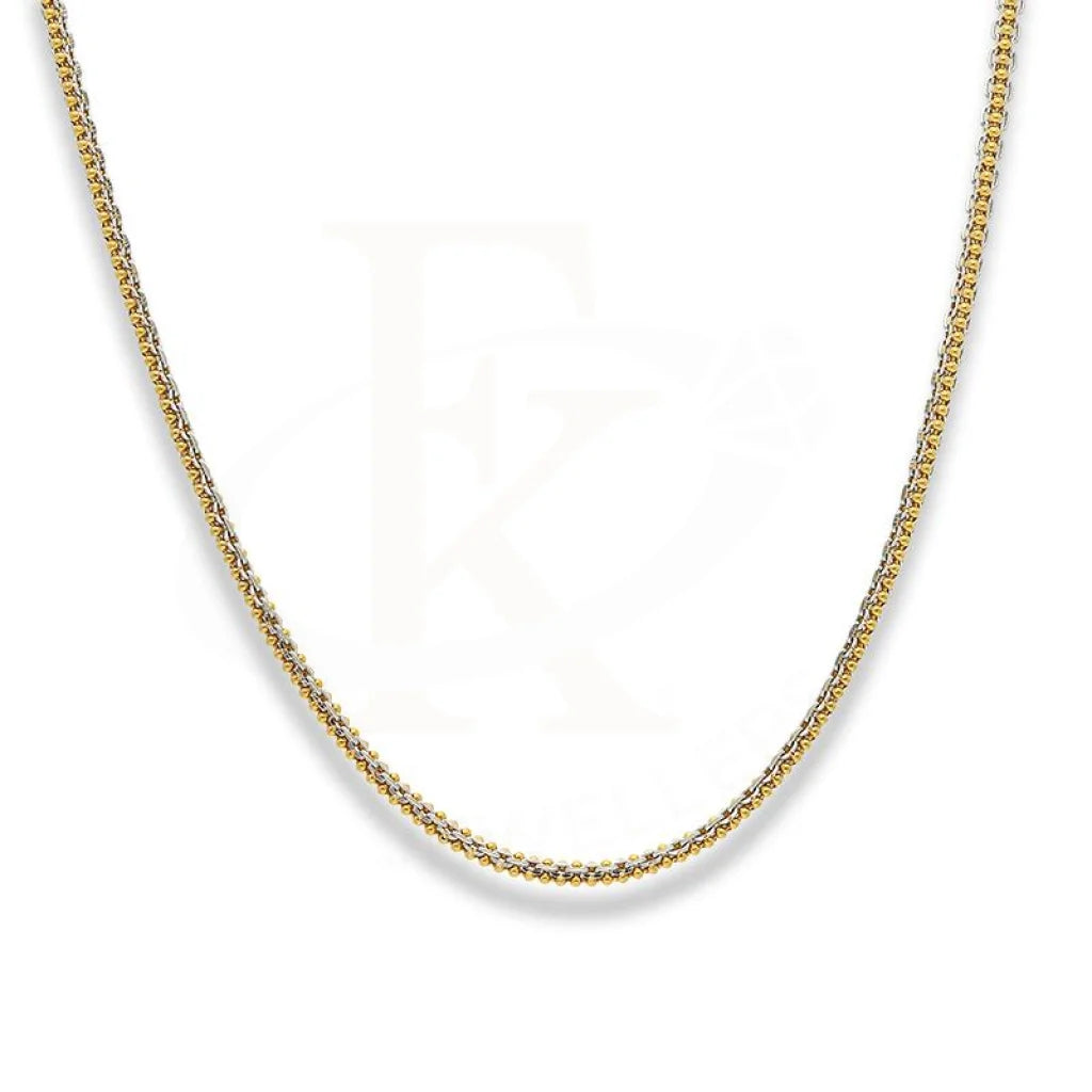 Dual Tone Gold 20 Inches Cable With Bead Necklace In 22Kt - Fkjnkl22K2410 Necklaces