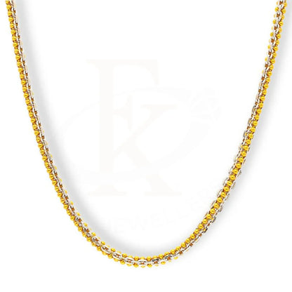 Dual Tone Gold Cable With Bead Chain In 22Kt - Fkjcn22K2154 Chains