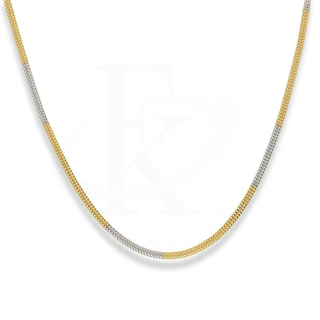 Dual Tone Gold 20 Inches Flat Chain In 22Kt - Fkjcn22K2157 Chains