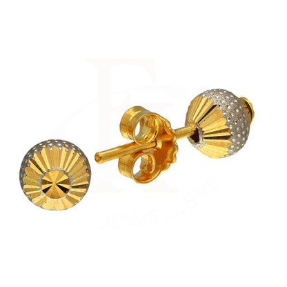 Dual Tone Gold Ball Stud Earrings 22Kt - Fkjern22K2822