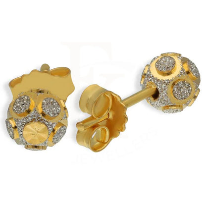 Dual Tone Gold Ball Stud Earrings 22Kt - Fkjern22K2826