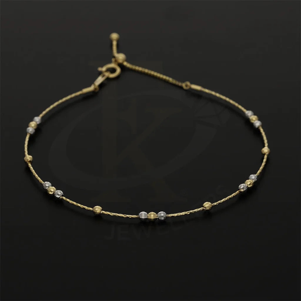 Dual Tone Gold Beads Bracelet 18Kt - Fkjbrl18K5194 Bracelets