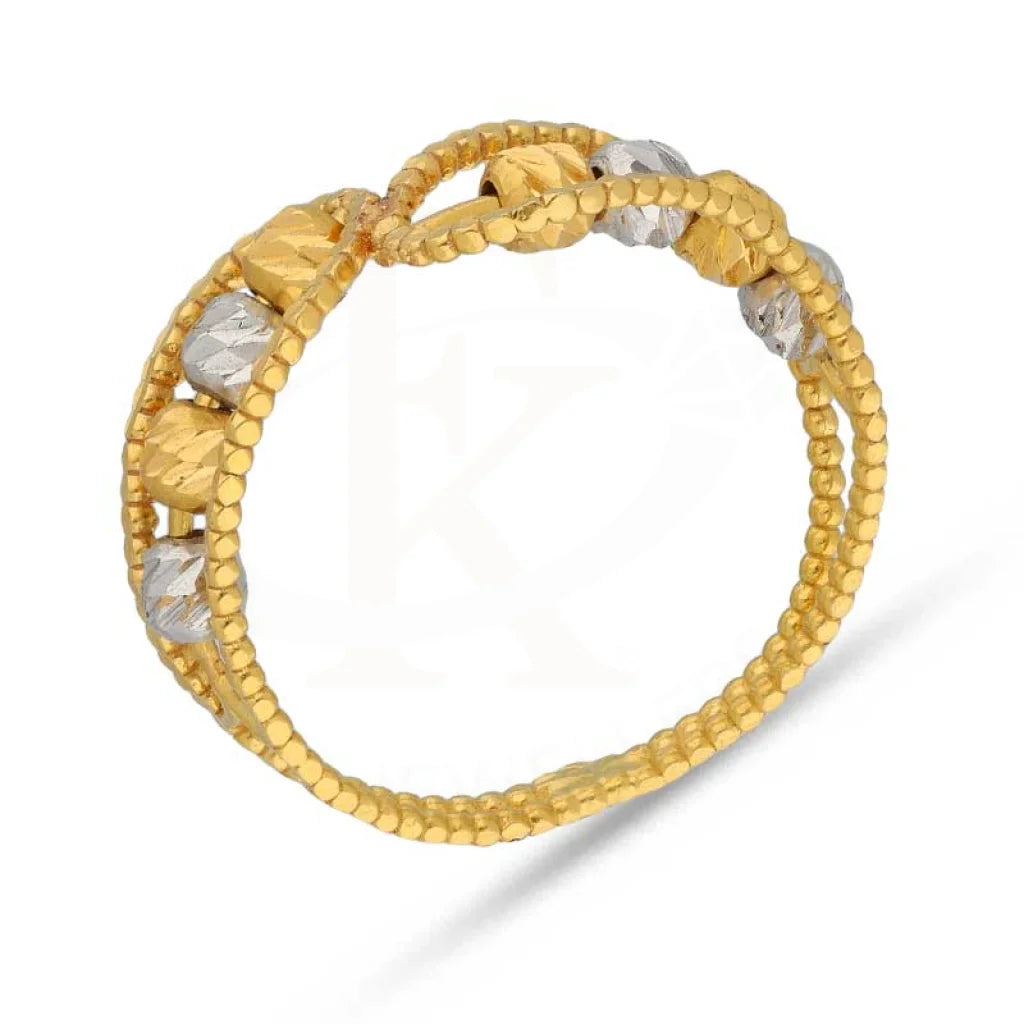 Dual Tone Gold Beads Ring 22Kt - Fkjrn22K3712 Rings