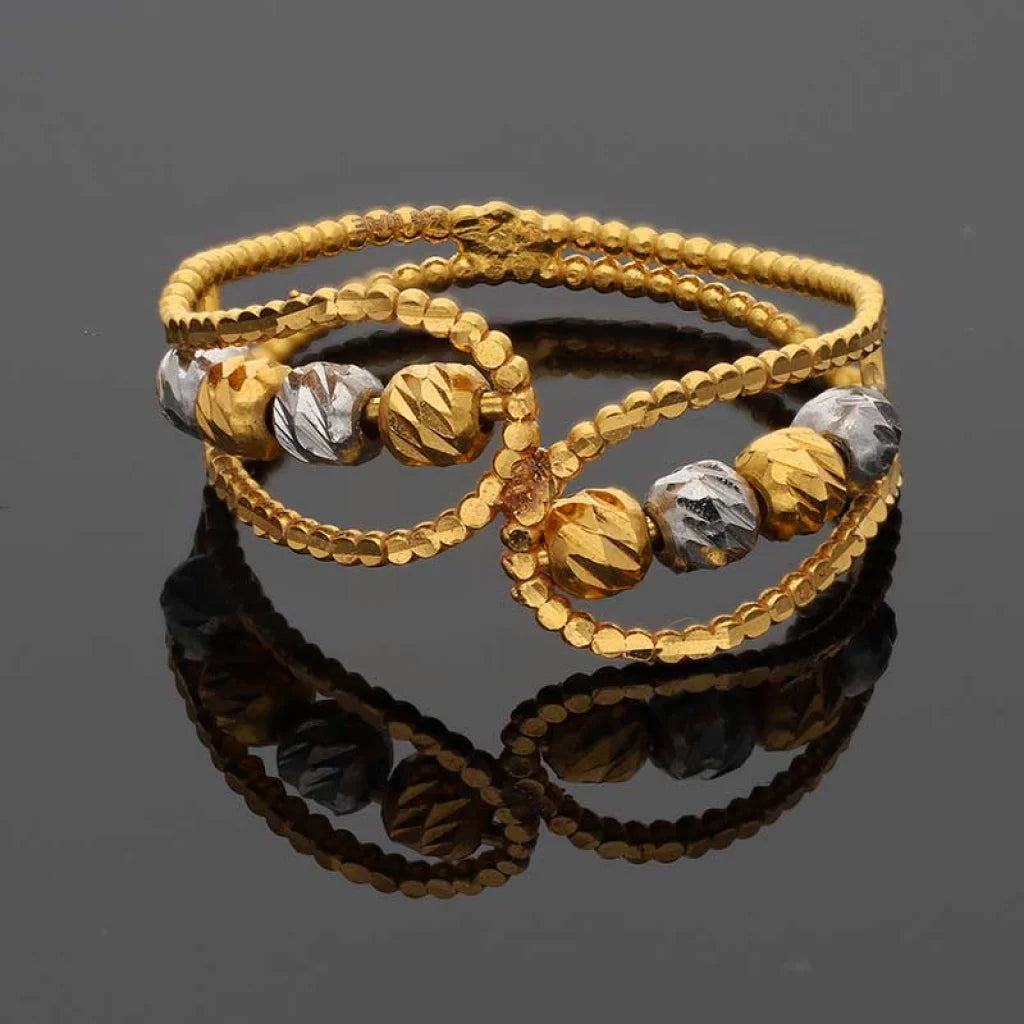 Dual Tone Gold Beads Ring 22Kt - Fkjrn22K3712 Rings