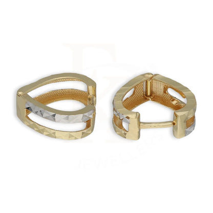 Dual Tone Gold Clip On Hoop Earrings 18Kt - Fkjern18K5512