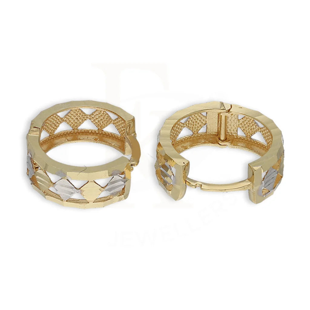 Dual Tone Gold Clip On Hoop Earrings 18Kt - Fkjern18K5517