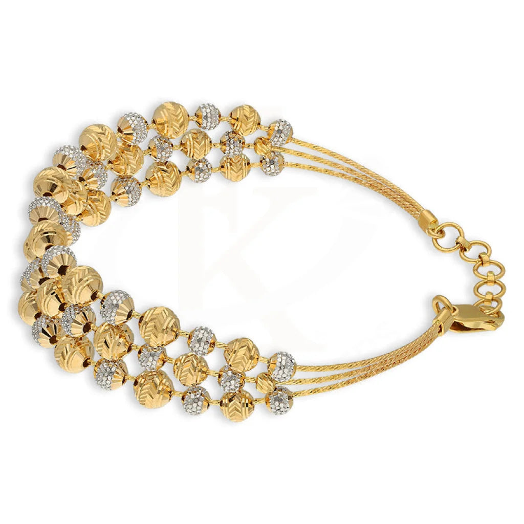 Dual Tone Gold Balls Bracelet 22Kt - Fkjbrl22K5037 Bracelets