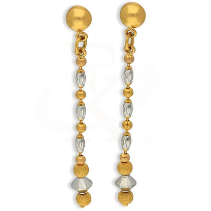 Dual Tone Gold Drop Earrings 22Kt - Fkjern22K3164