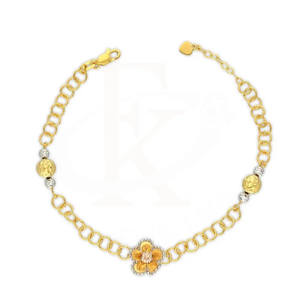 Dual Tone Gold Flower Bracelet 22Kt - Fkjbrl22K3000 Bracelets