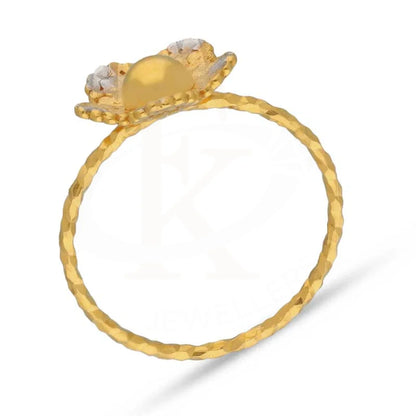 Dual Tone Gold Flower Shaped Ring 22Kt - Fkjrn22K3709 Rings