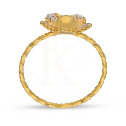 Dual Tone Gold Flower Shaped Ring 22Kt - Fkjrn22K3709 Rings