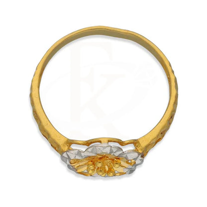 Dual Tone Gold Flower Shaped Ring 22Kt - Fkjrn22K3716 Rings