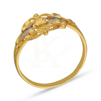 Dual Tone Gold Hearts Shaped Ring 22Kt - Fkjrn22K3726 Rings