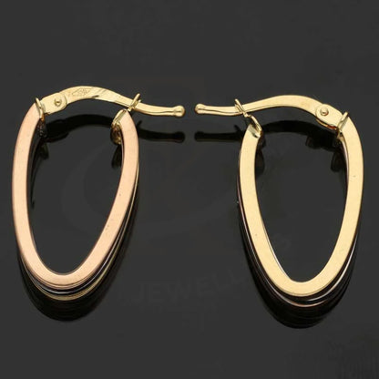 Dual Tone Gold Hoop Earrings 18Kt - Fkjern18K2840