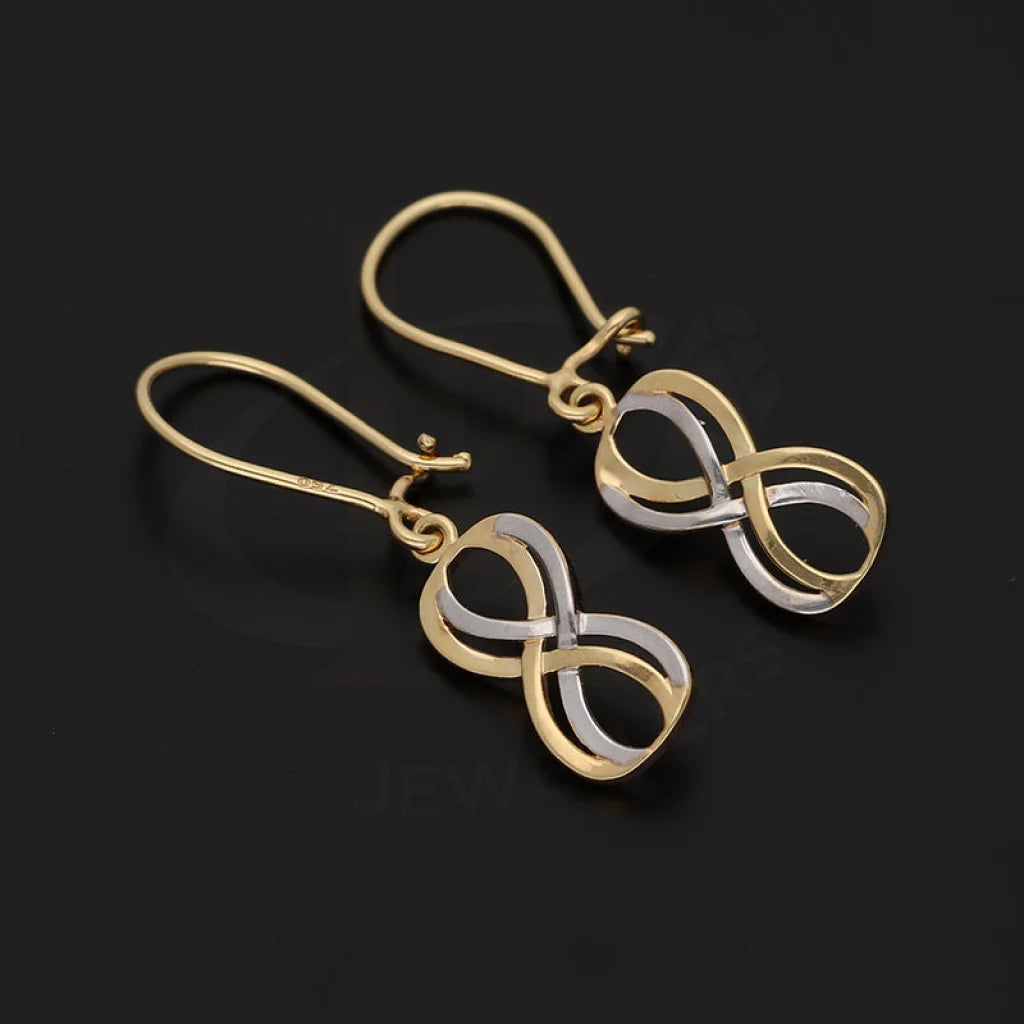 Dual Tone Gold Infinity Hoop Earrings 18Kt - Fkjern18K5526