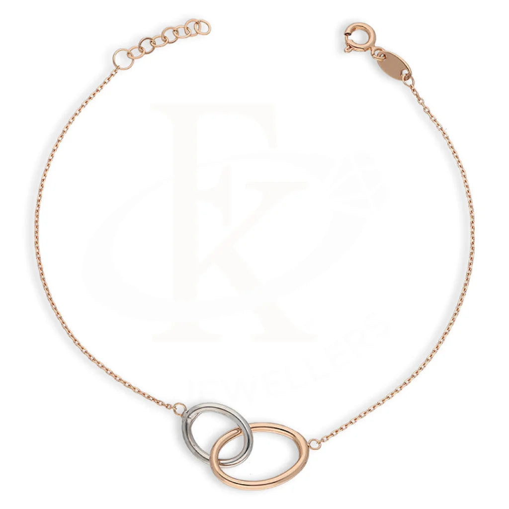 Dual Tone Gold Interlocking Oval Shaped Bracelet 18Kt - Fkjbrl18Km5481 Bracelets