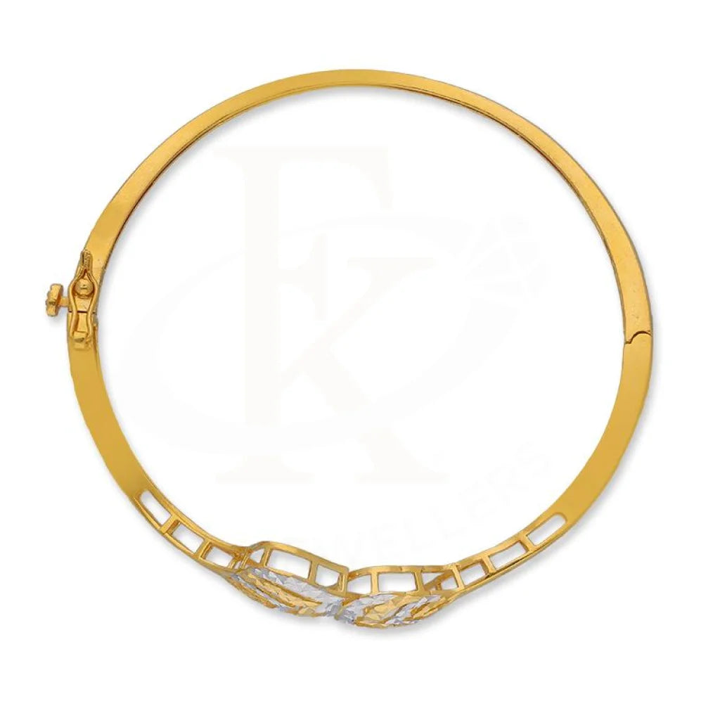 Dual Tone Gold Leaf Shaped Bangle In 22Kt - Fkjbng22K1932 Bangles