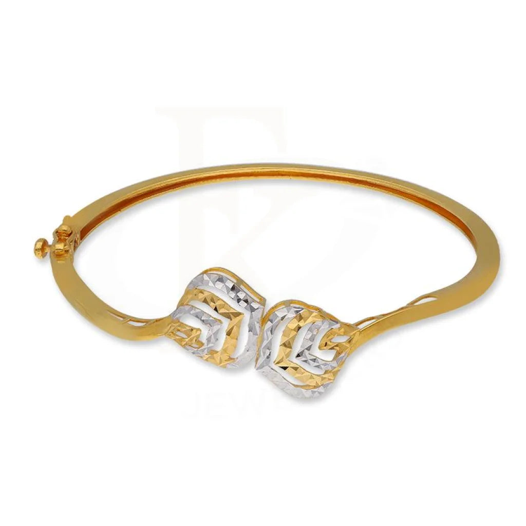 Dual Tone Gold Leaf Shaped Bangle In 22Kt - Fkjbng22K1932 Bangles